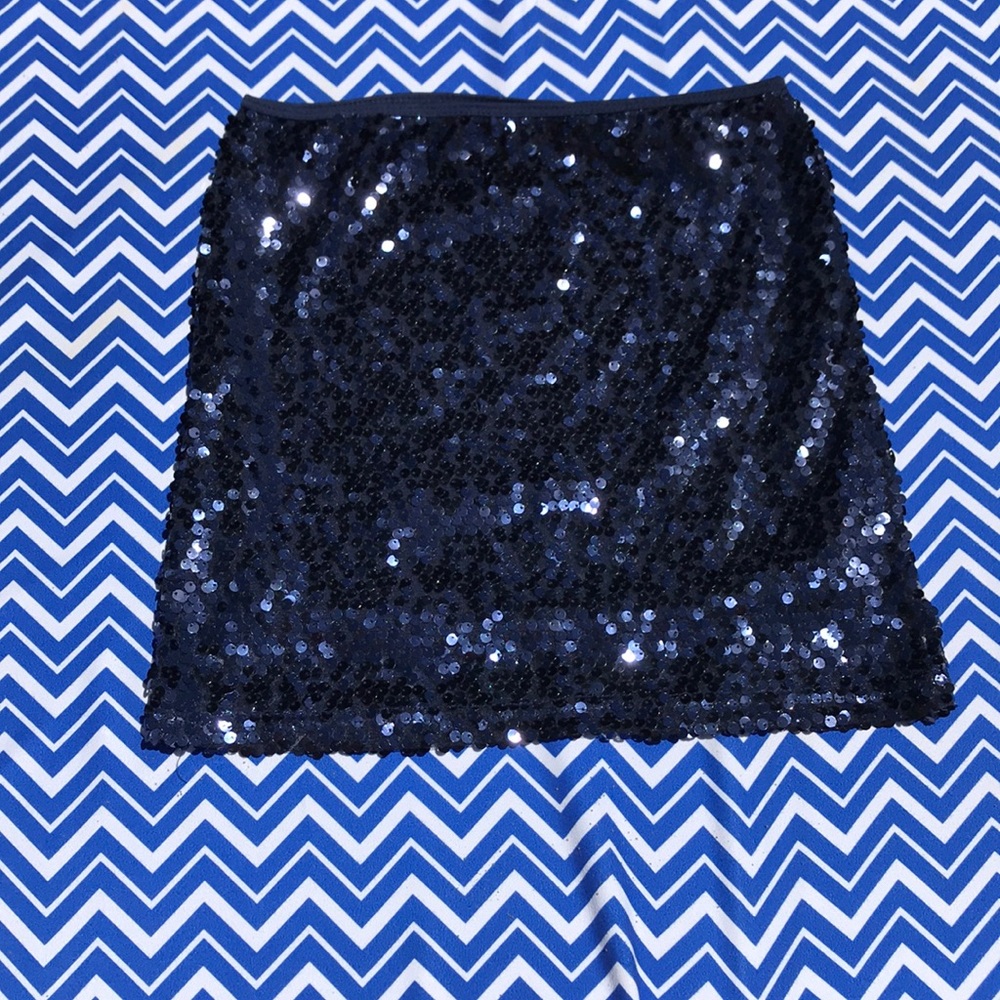 Sequined miniskirt navy
